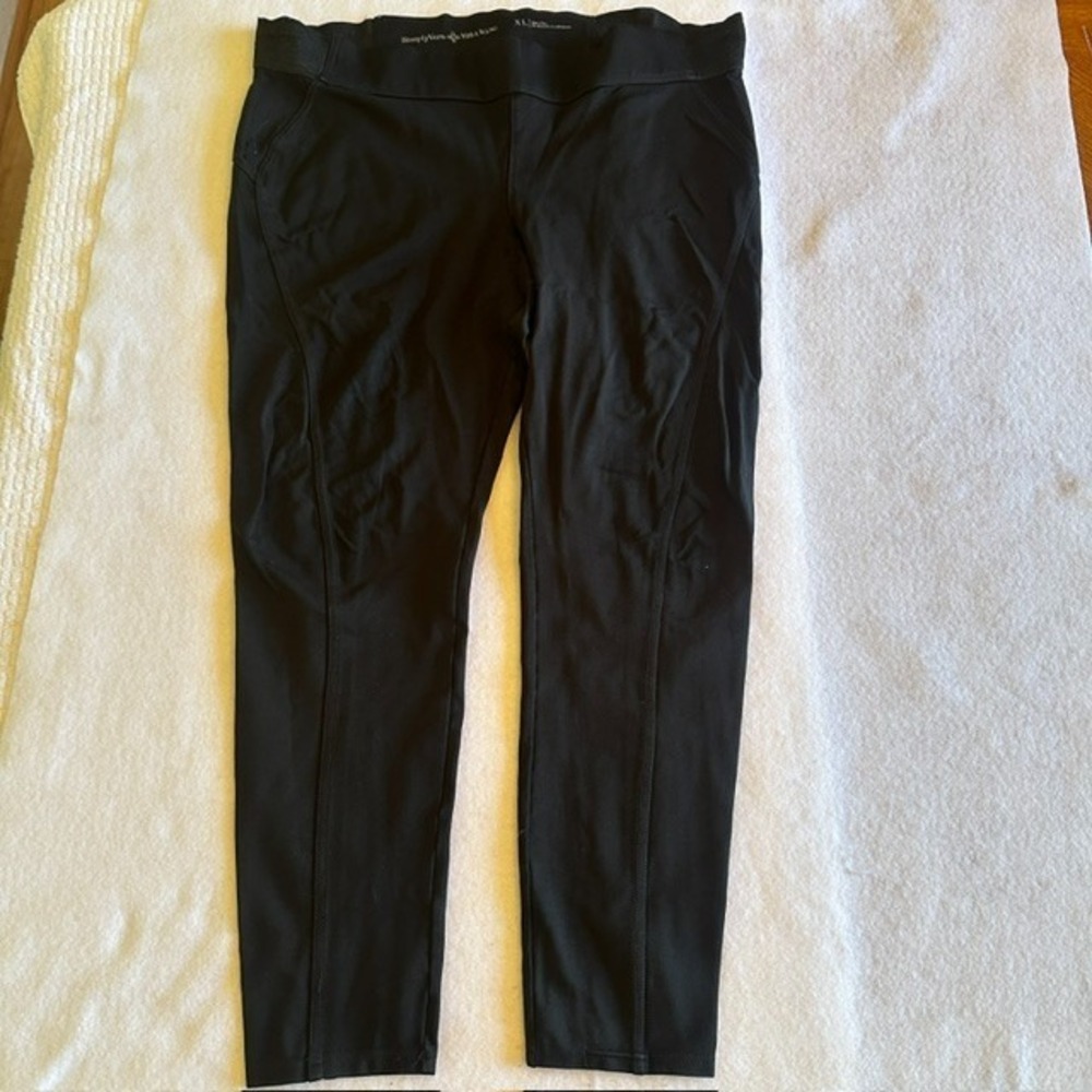 Simply Vera Vera Wang Leggings Womens XL Black Seamed Ponte Pull On Stretch Gym